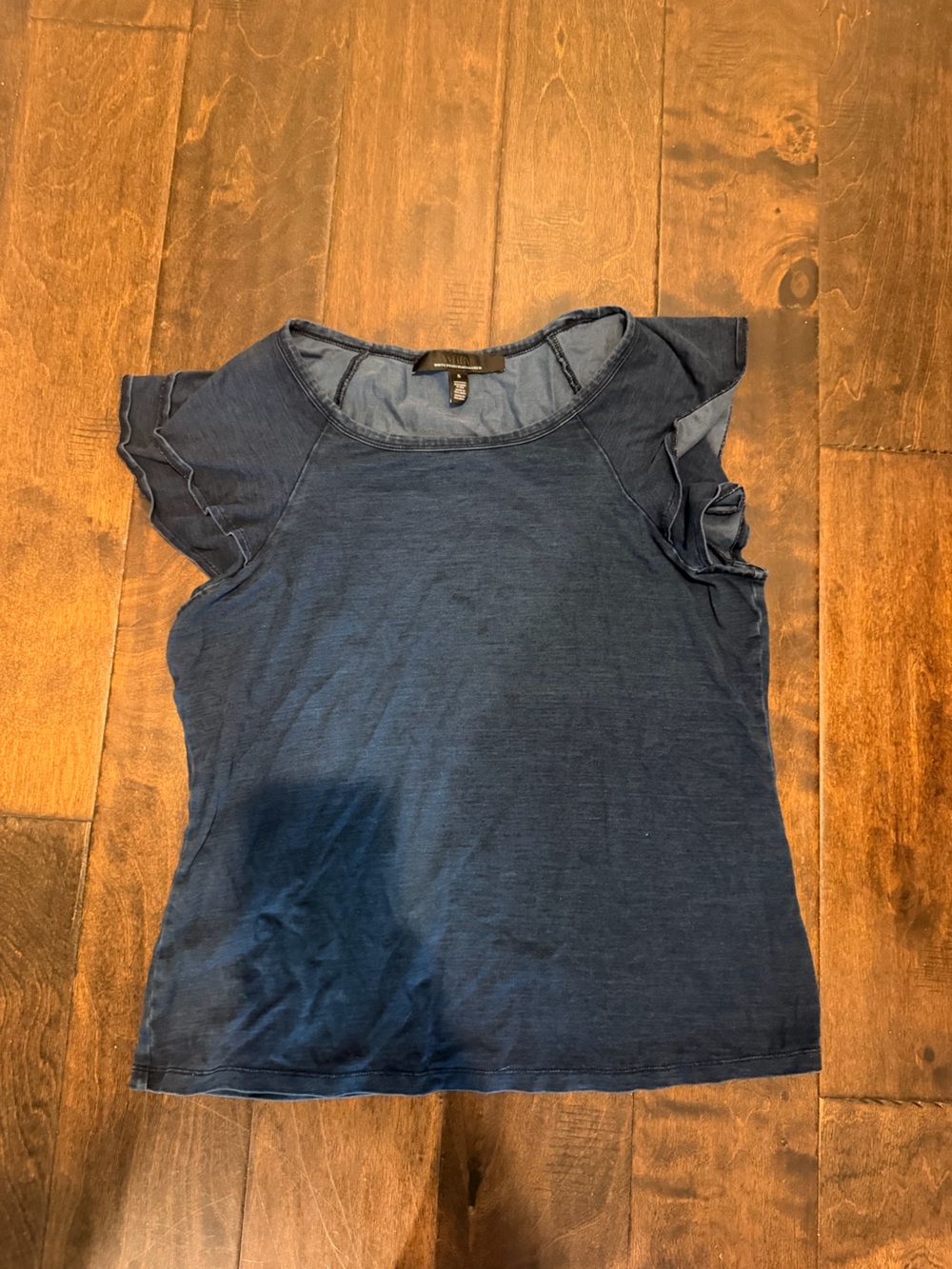 White House Black Market Navy Crewneck Short Sleeve Top